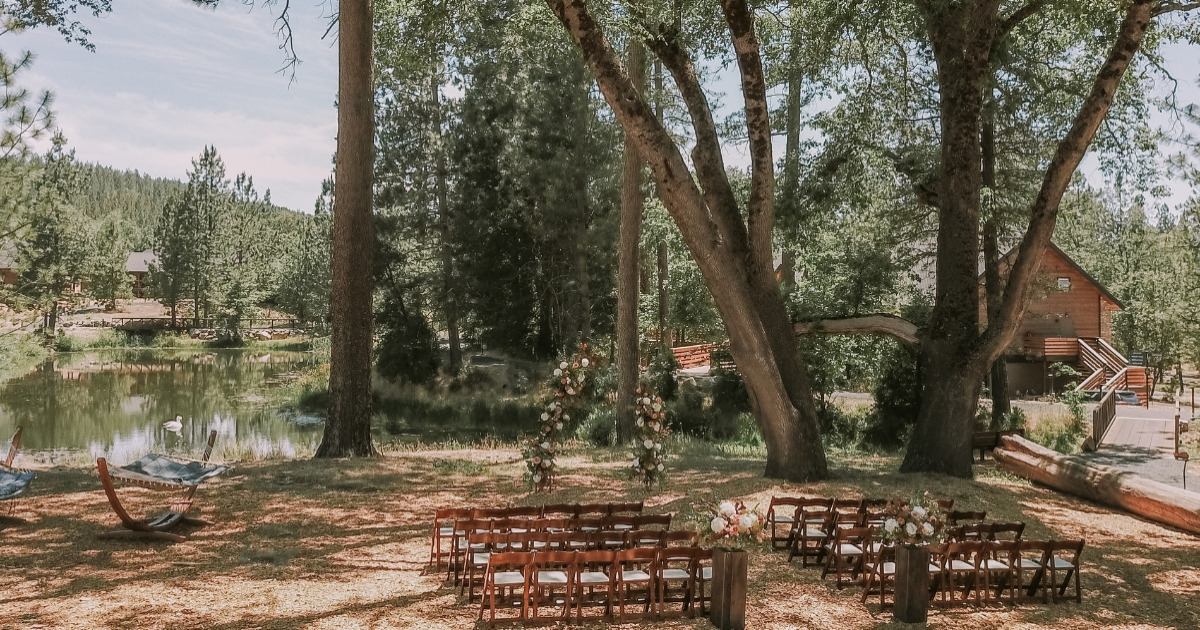 Small wedding set up at Firefall Ranch