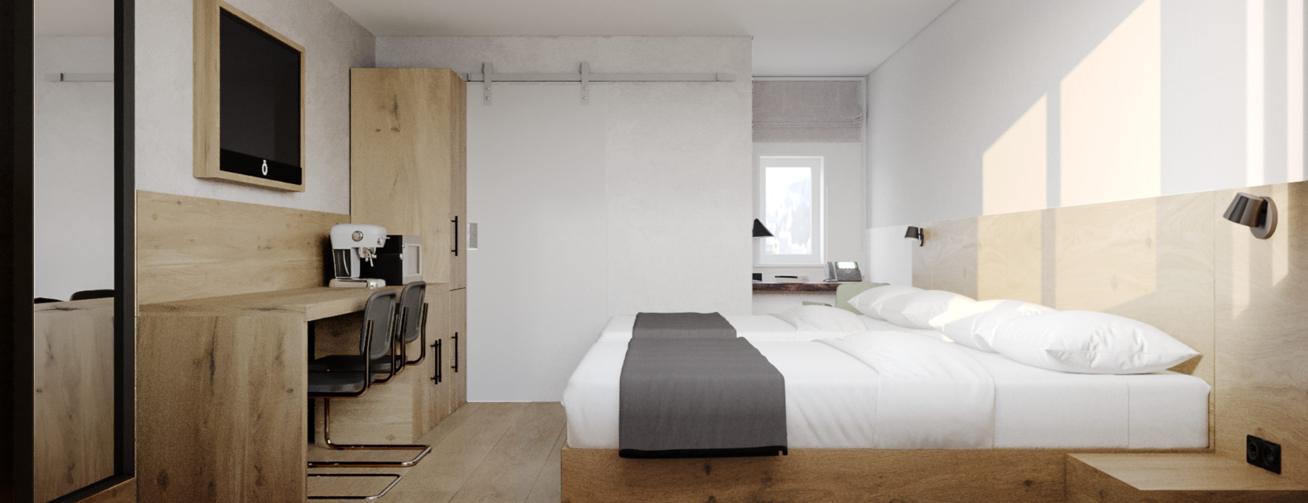 Hotel Lumberjack Double Room Rendering