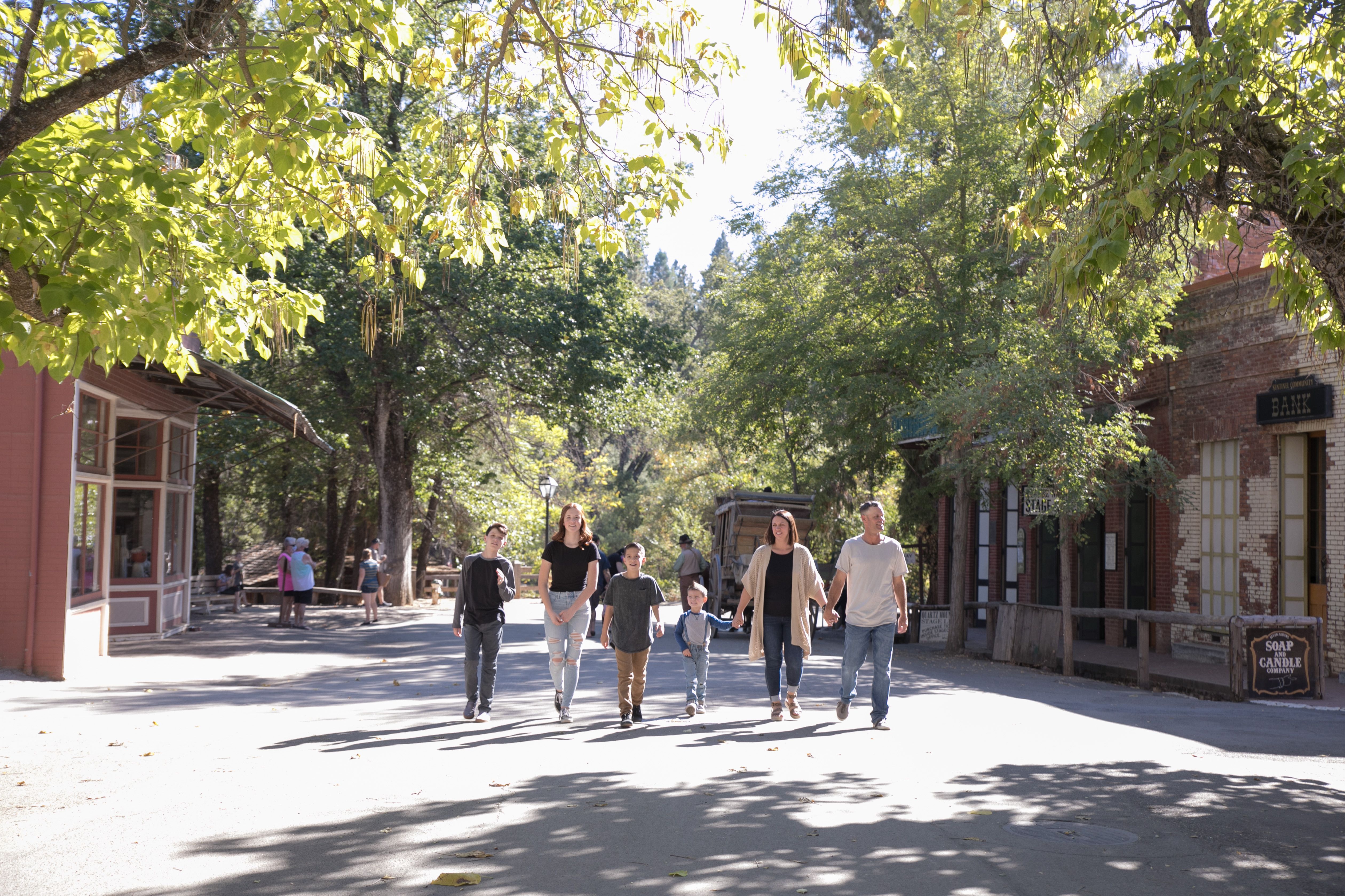 Family in Columbia State Historic Park