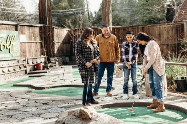 Family at Twain Harte Miniature Golf