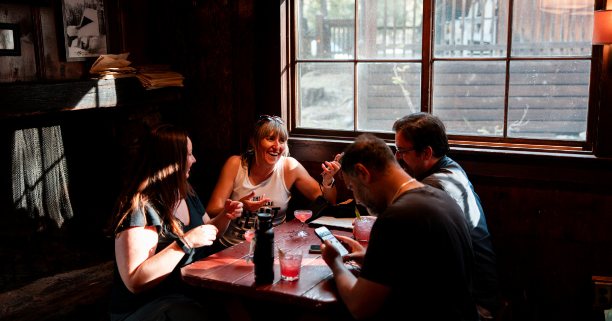 Diners at Evergreen Lodge